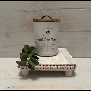 Wood beaded riser whitewash